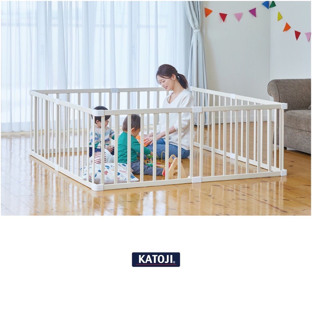 大特価！！【新品・未開封品】KATOJI 木製ベビーサークルDX ホワイト RN0122 0131ML001 0020240115284801