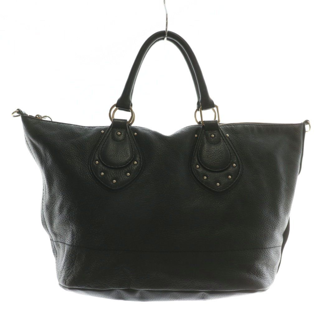 シーバイクロエ SEE BY CHLOE ハンドバッグ ショルダー 2WAY レザー スタッズ 黒 ブラック XZ GY42