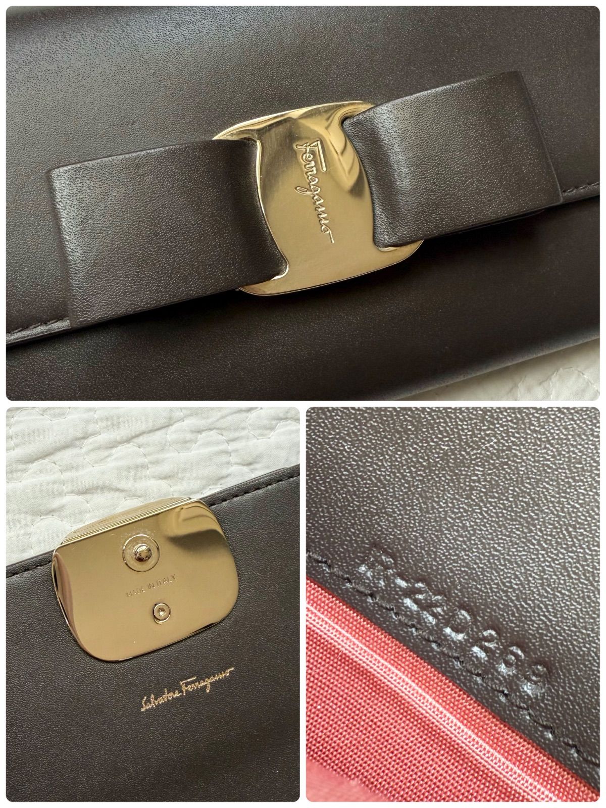 美品！ Salvatore Ferragamo ヴァラリボン　サシュベルト　茶色 美品 SalvatoreFerragamo サルヴァトーレフェラガモ ヴァラ
