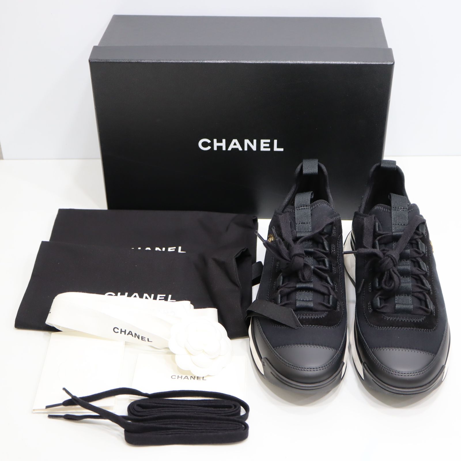 未使用 CHANEL シャネル G35617 スニーカー 靴 ココマーク 39サイズ 