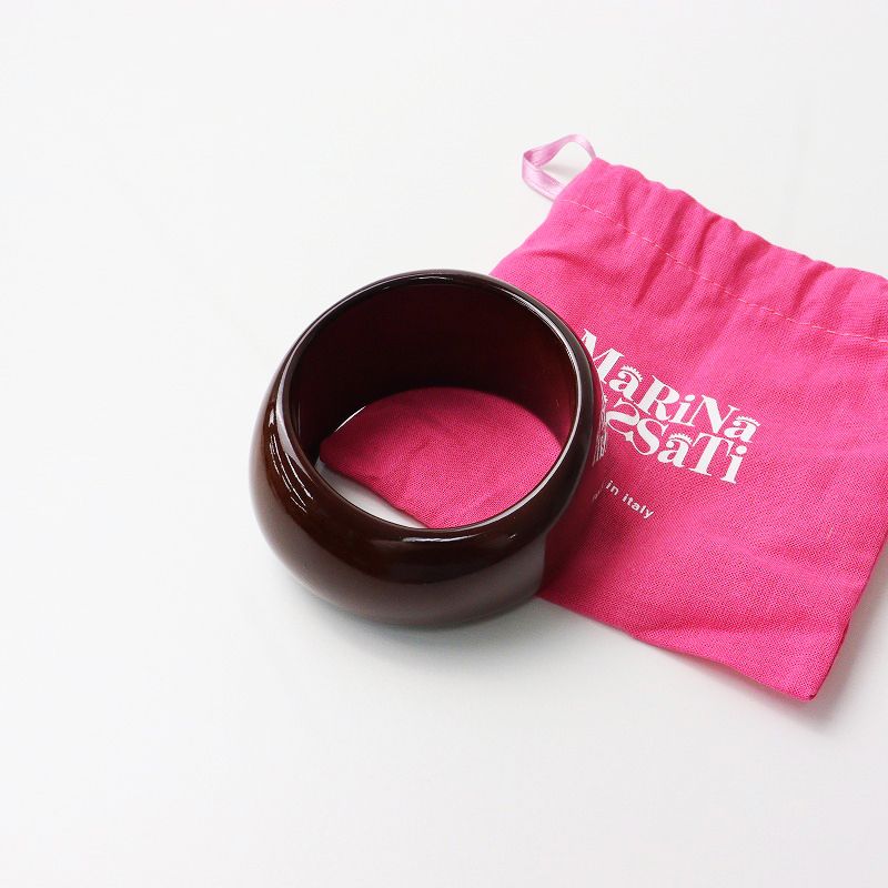 美品 2024SS ドゥーズィエムクラス Deuxieme Classe MARINA FOSSATI BROWN BANGLE/ブラウン バングル イタリア製【2400014246544】