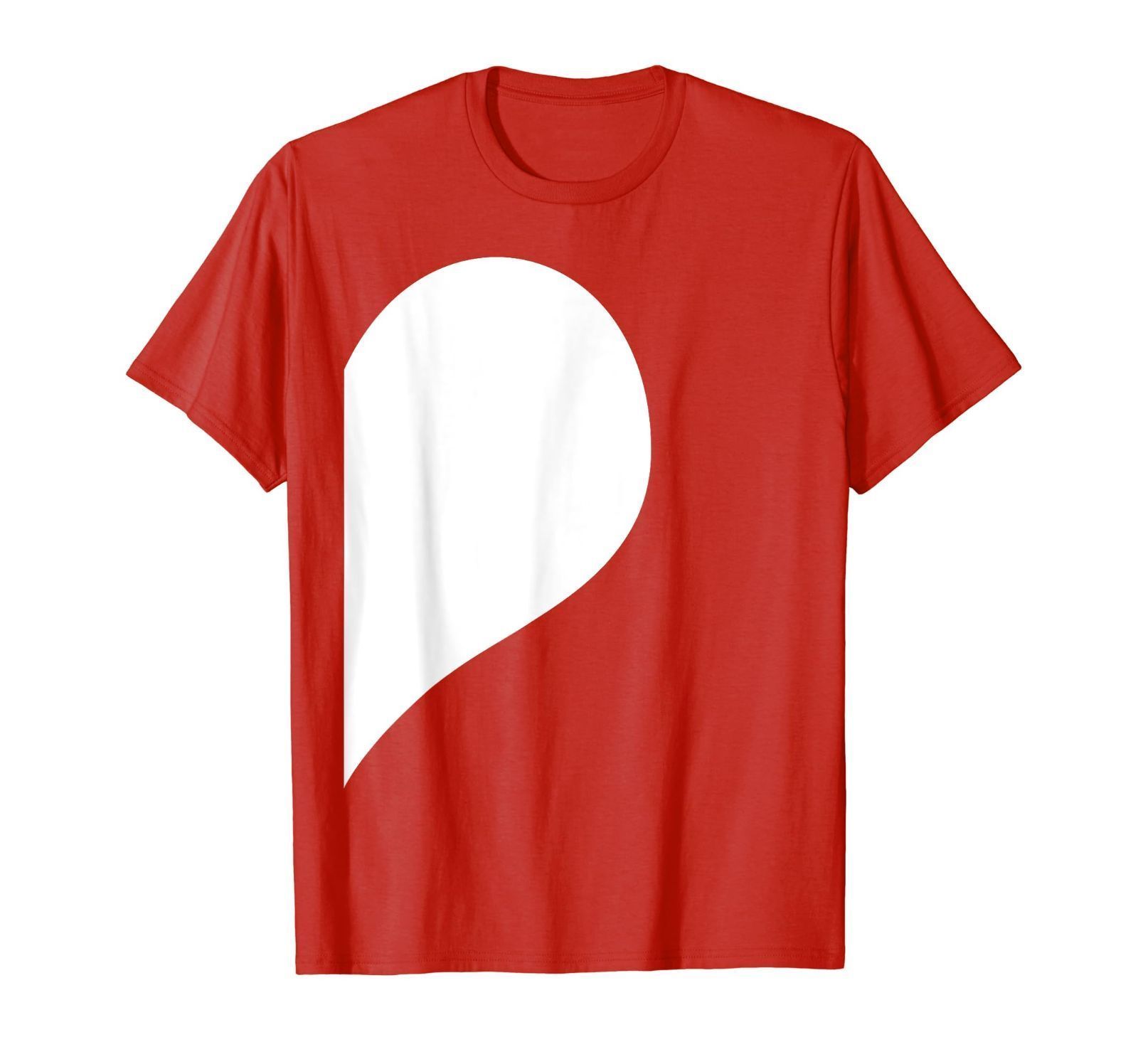 かわいいバレンタインデー カップル お揃い ハーフハート Tシャツ