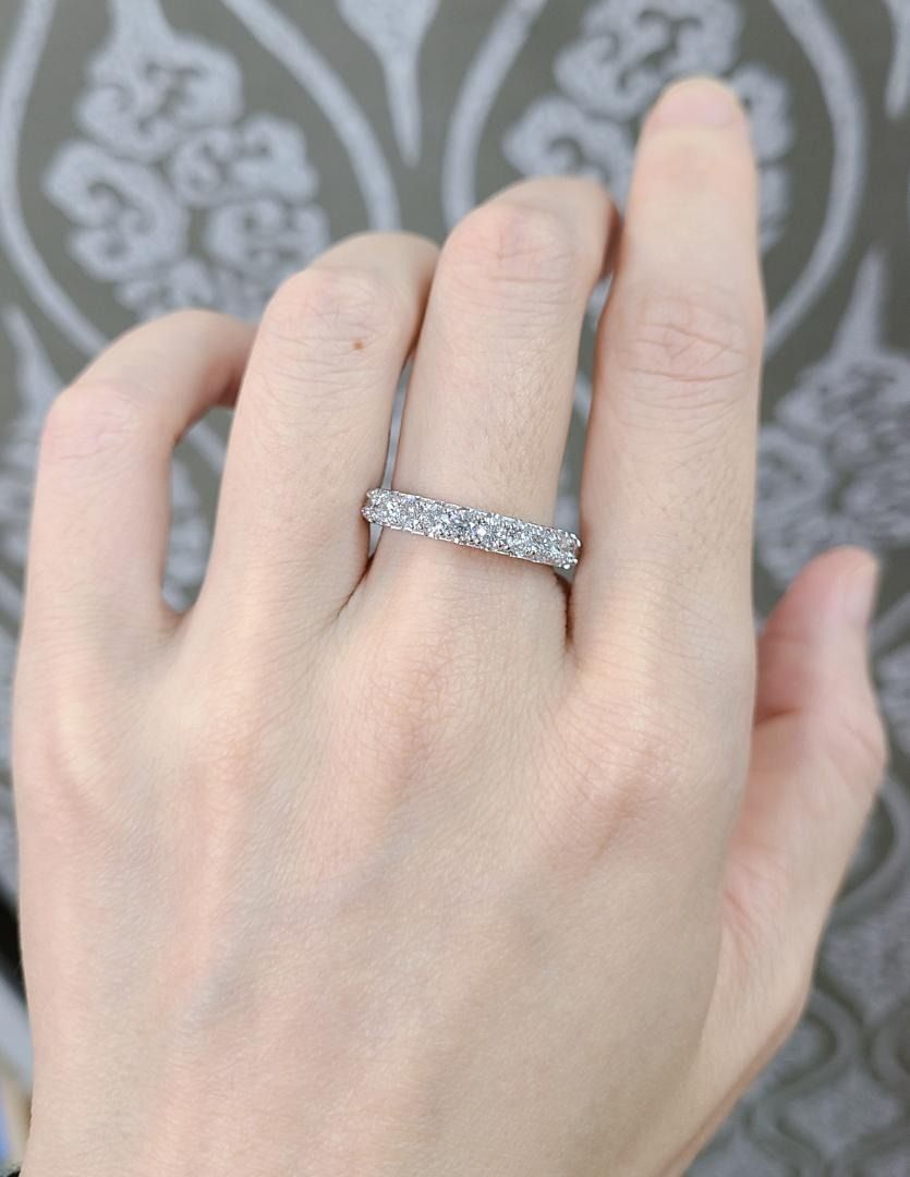 最高品質! ハートキュー Dカラー ダイヤモンド 1ct エタニティ リング 最高品質! ハートキュー Dカラー ダイヤモンド 1ct エタニティ