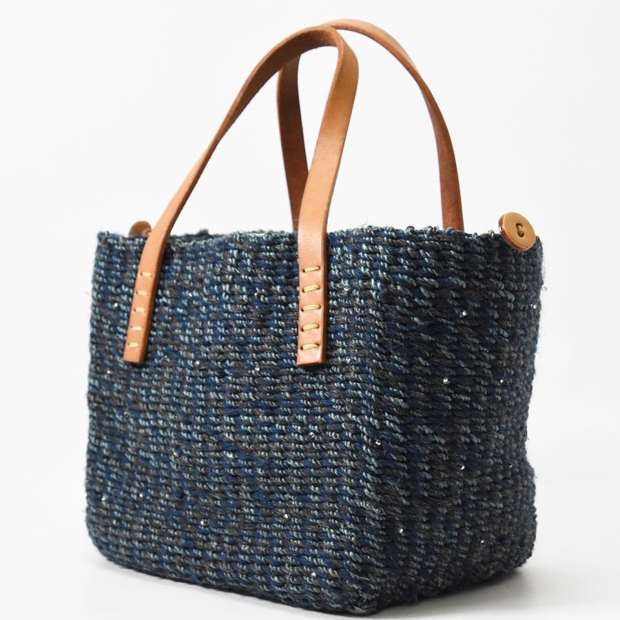 美品 lapu-lapu×takaneco コラボ かごバッグ 内袋 巾着付き ボロかっ