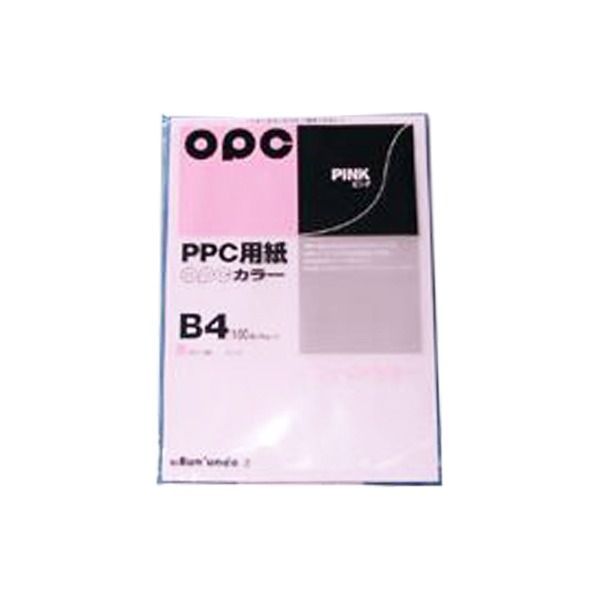 （まとめ） 文運堂 ファインカラーPPC B4判 カラー345 ピンク 100枚入 
