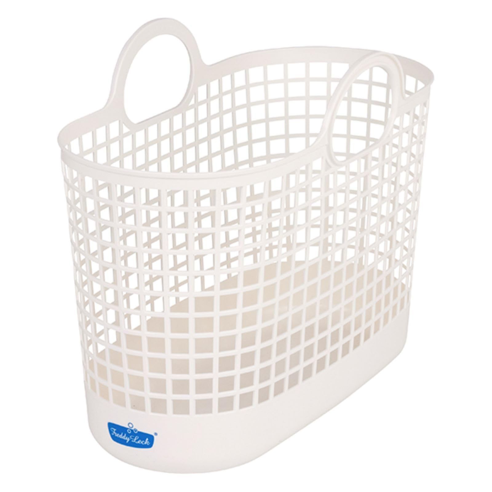 ランドリーバスケット スリム ホワイト 20L 軽い Leck 軽量 洗濯かご 洗濯用品 収納 フレディレック Freddy コンパクト 持ち運び シンプル おしゃれ