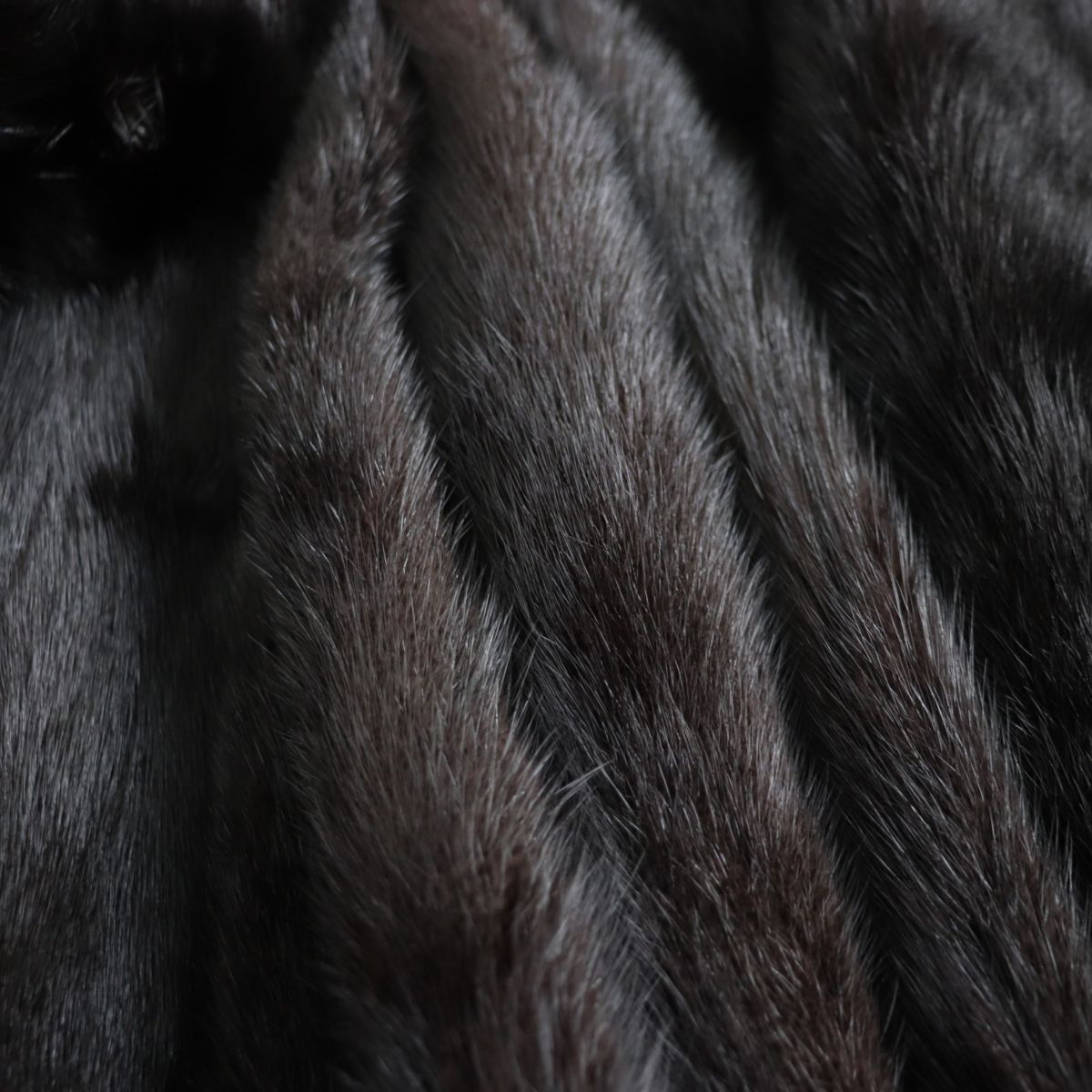 約79cm肩幅美品▼MINK ミンク 本毛皮コート ブラック 毛質艶やか・柔らか◎