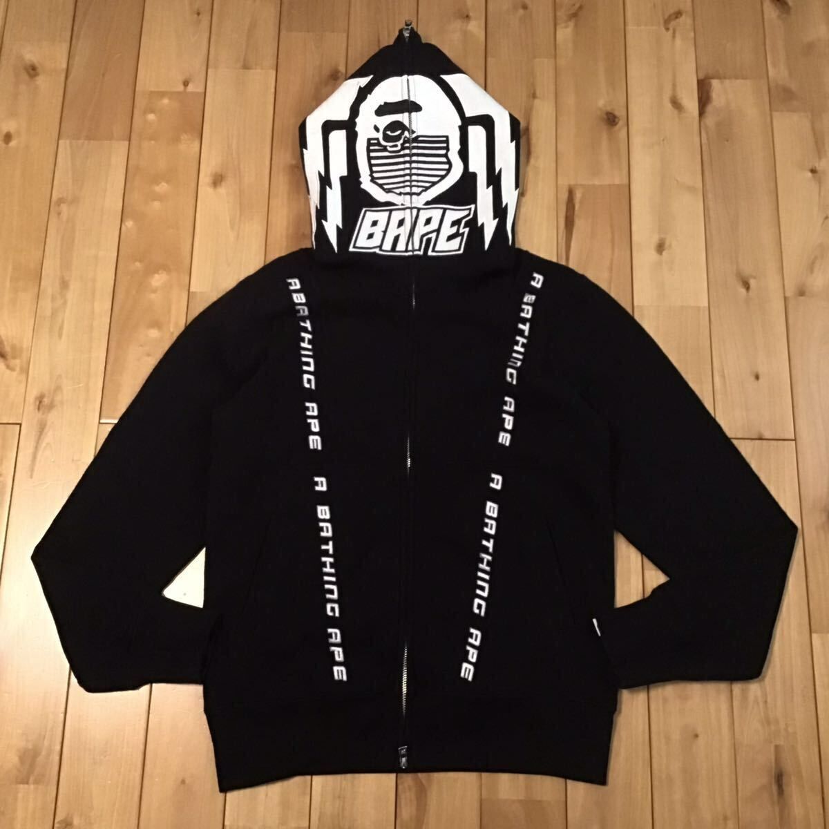 AAPE BY *A BATHING APE® A BATHING APE ブラック フルジップ パーカー 
