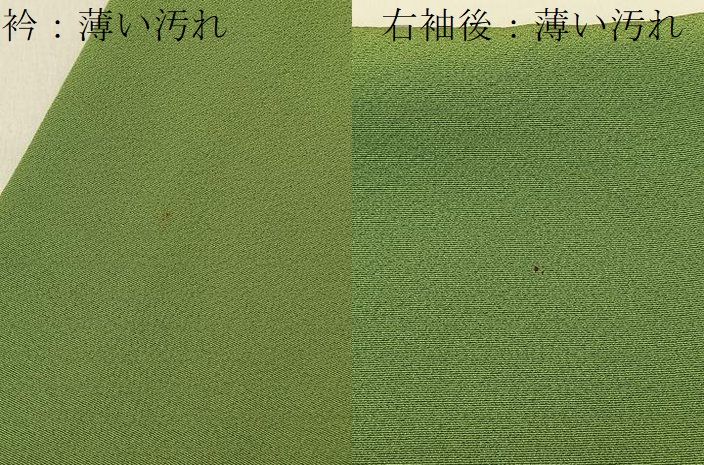 平和屋着物■上質な色無地　抹茶色　正絹　逸品　BAAU3793hj