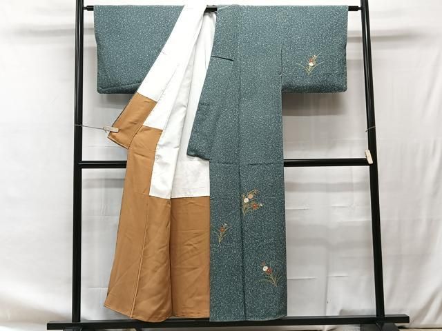 平和屋着物□訪問着 草花文 たたき染め 金彩 正絹 逸品
