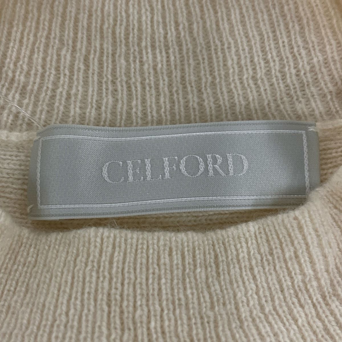CELFORD セルフォード 半袖セーター サイズ36 S レディース - アイボリー ハイネック カシミヤ WWW_OLIVIERBERNSTEIN_COM