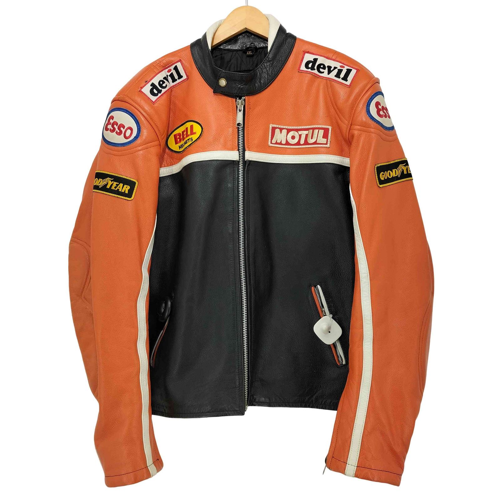 ユーズドフルギ USED古着 real leather レーシングジャケット メンズ 