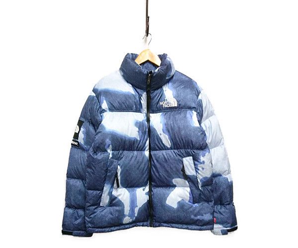 SUPREME×THE NORTH FACE 21AW Bleached Denim Print Nuptse Jacket