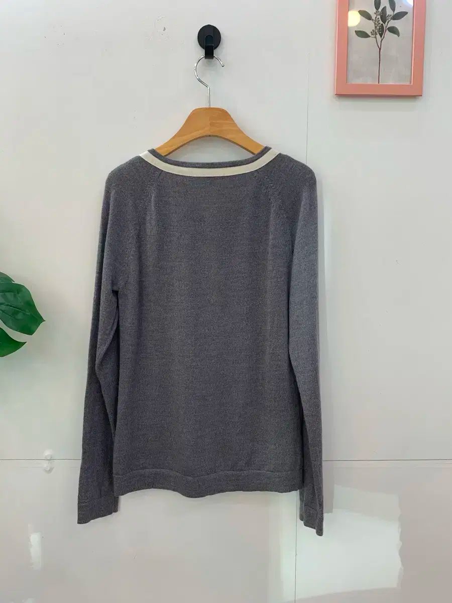 トレーナー リボン 装飾 ウールカーディガン 55 66