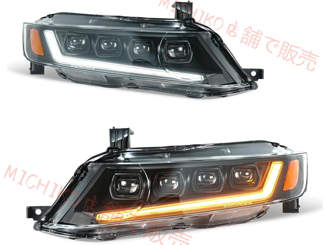 オデッセイ RB1 RB2 4眼 プロジェクター ヘッドライト 全LED 純正交換用 ポン付け オープニングモーション 流れるウインカー搭載 左右2点セット Headlights for honda Odessa RB1 RB2 2003-2008