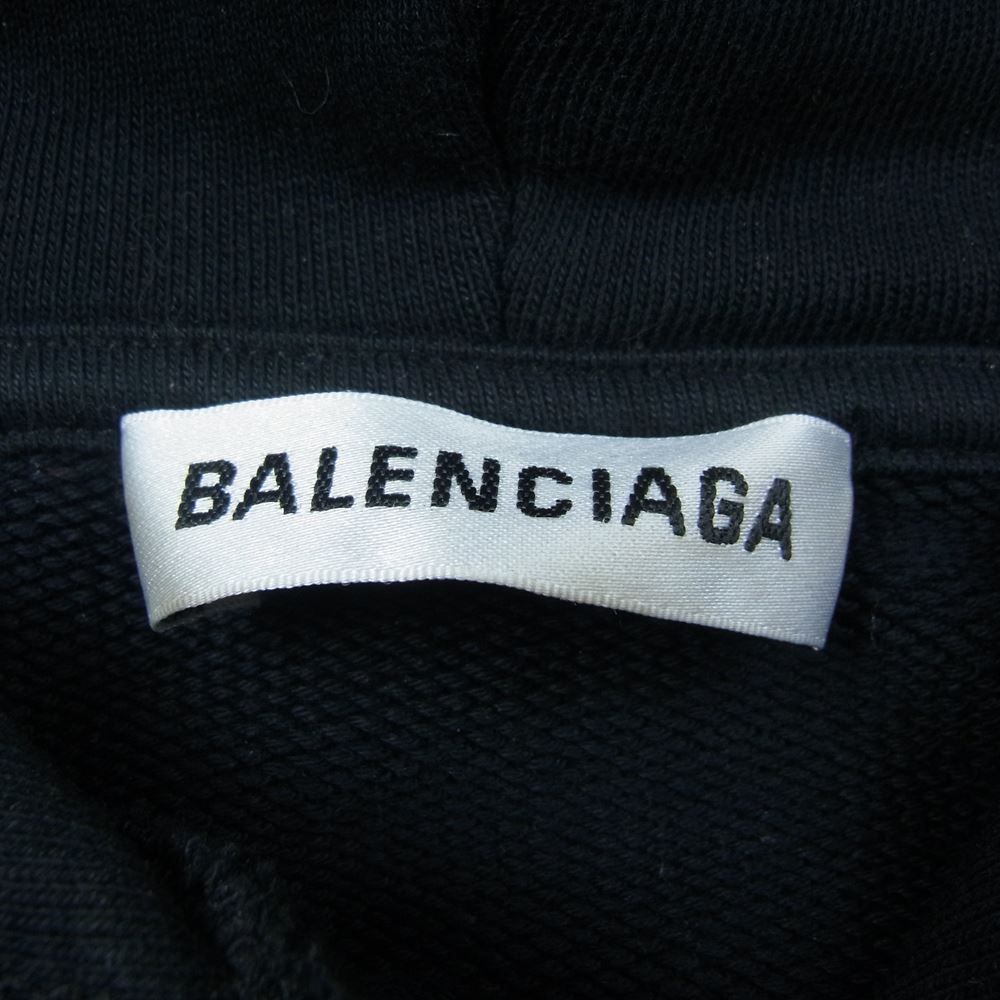 BALENCIAGA バレンシアガ 570798 TEV50 レインボー ロゴ刺繍 オーバーサイズ プルオーバー パーカー ブラック系 XS【中古】  - メルカリ