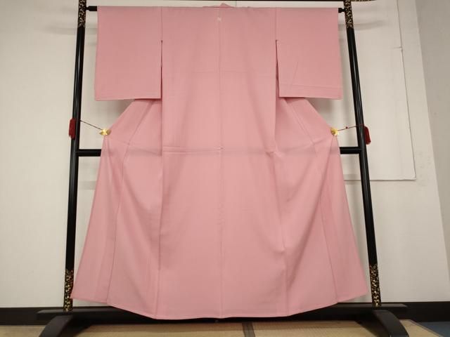 平和屋着物＊夏物 色無地 絽 紅梅色 正絹 AABA6819st