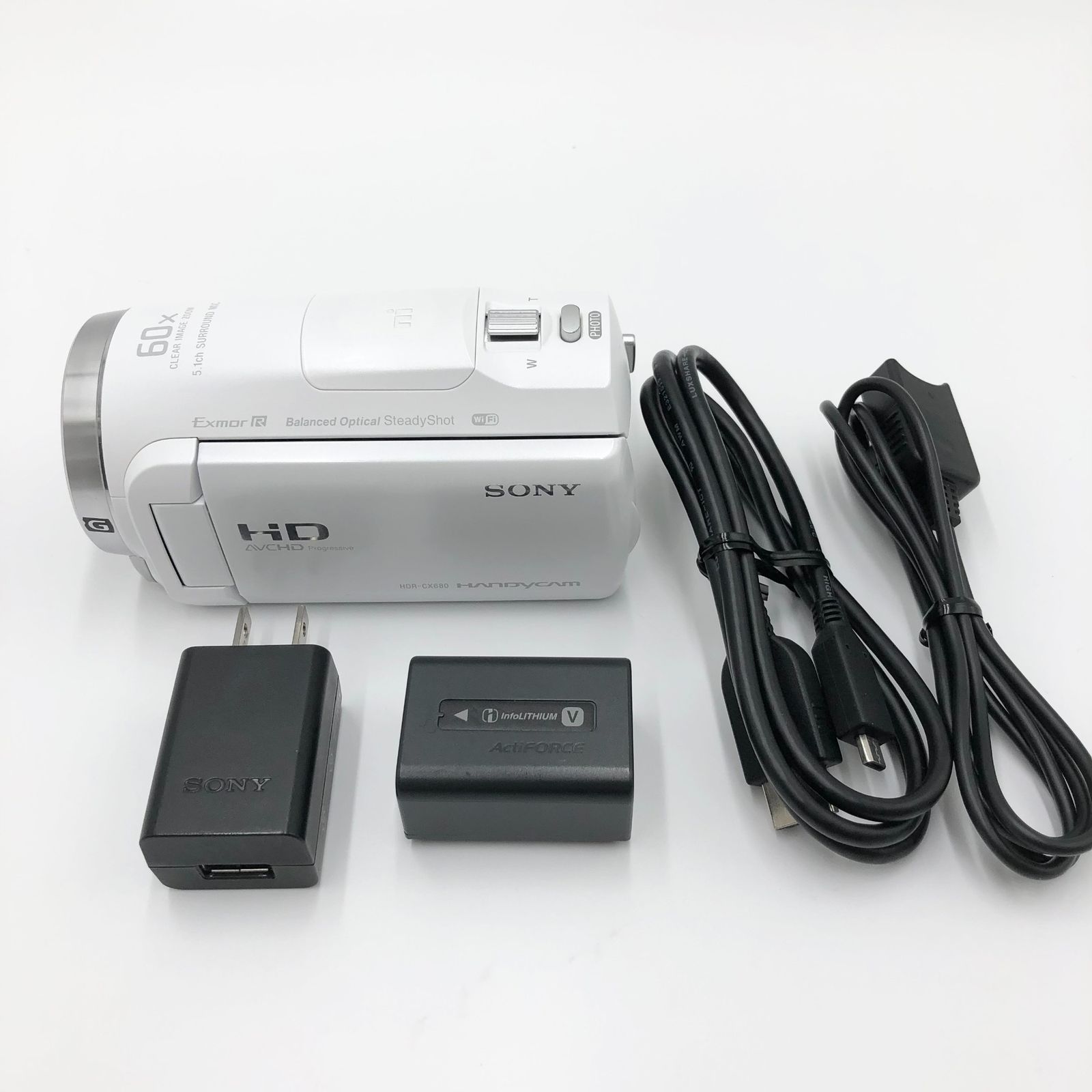 ソニー　ビデオカメラ HDR-CX680 ホワイト 内蔵メモリー64GB Amazon.co.jp: 【整備済み品】 ソニー / ビデオカメラ