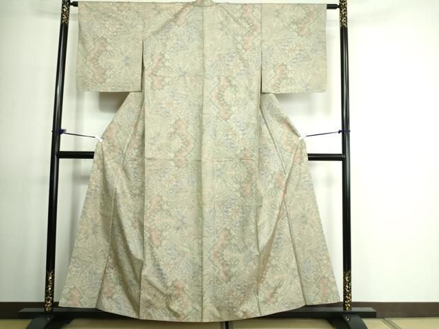 平和屋着物○本場大島紬 一元7マルキ 風景草花文 やまと誂製 正絹 逸品