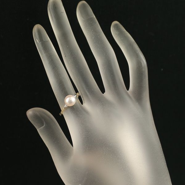 TASAKI タサキ リング パール 真珠 7.2mm ダイヤ ダイヤモンド 11号  