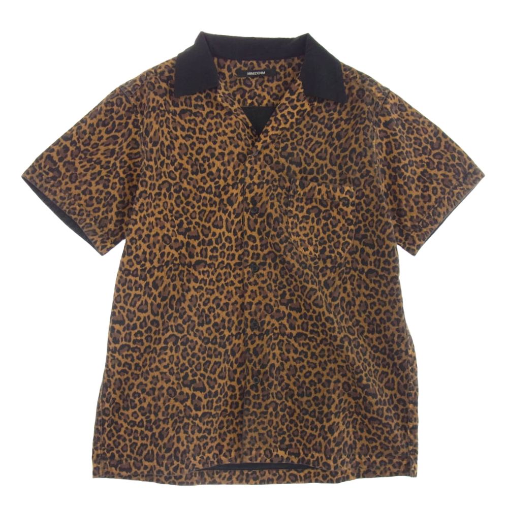 MINEDENIM マインデニム 2004-5001-67-022 Leopard S/S Open Collar SH