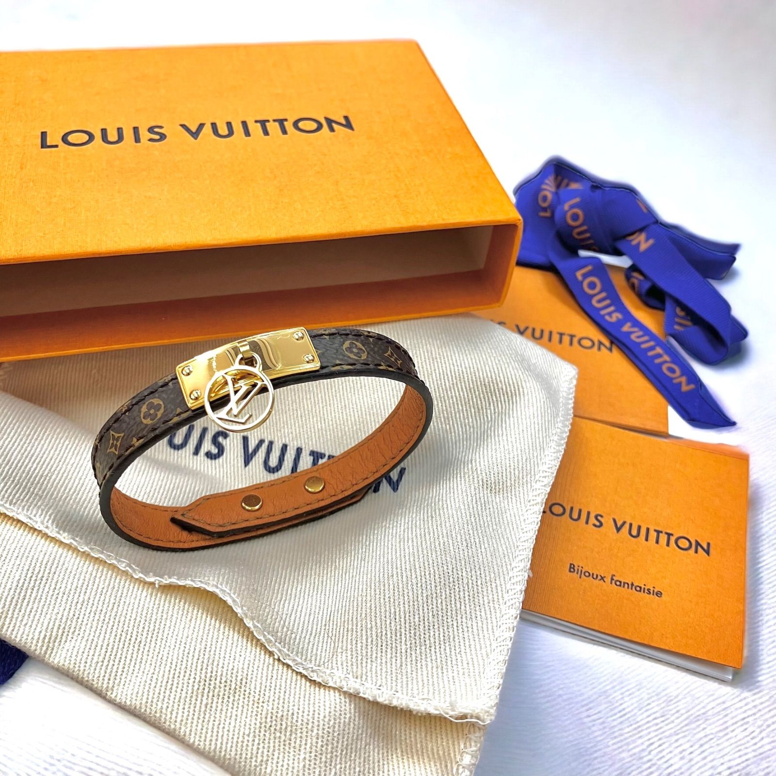 日本製・綿100% LOUIS VUITTON LVサークル ブレスレット バングル ルイ