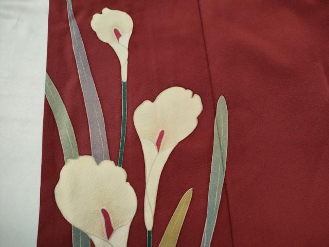 平和屋着物○訪問着 カラー 舞花文 暈し染め 金彩 正絹 逸品