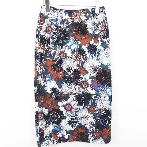 【美品】U dy SPICK＆SPAN 花柄 ロングスカート スリット入り 美品】U dy SPICK＆SPAN 花柄 ロングスカート スリット入り