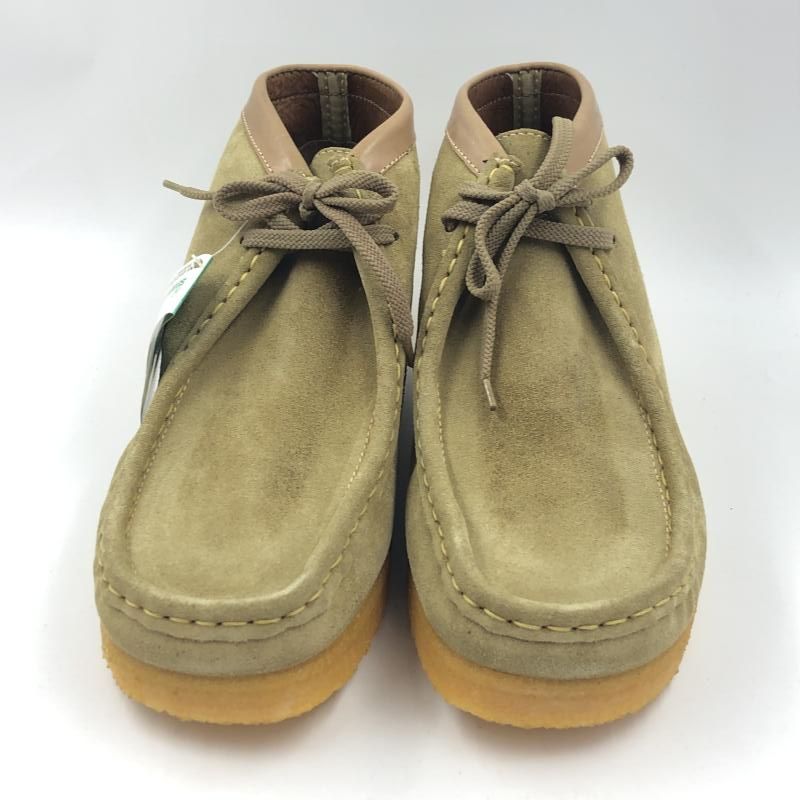 レア クラークス　ワラビー　アイルランド製　8.5 ハイカット 中古】Clarks 98年アイルランド製 ワラビーブーツ ハイカット ベージュ