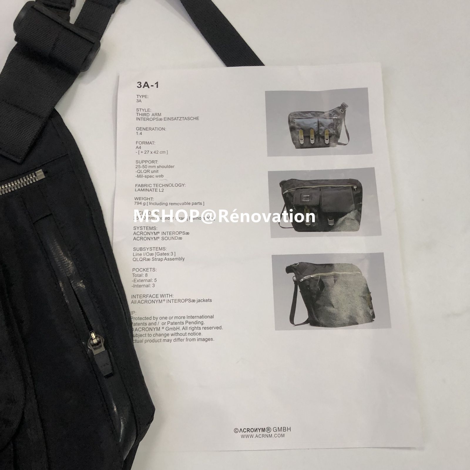 acronym / アクロニウム バッグ 3A-1 メッセンジャーバッグ acronym / アクロニウム バッグ 3A-1 メッセンジャーバッグ
