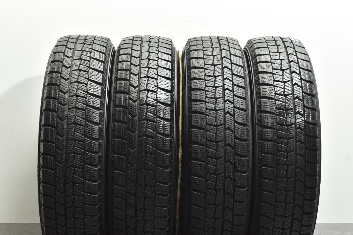 【美品 バリ溝】ファング 14in 4.5J +45 PCD100 ダンロップ ウィンターマックス WM02 155/65R14 N-BOX ワゴンR アルト タント ムーヴ