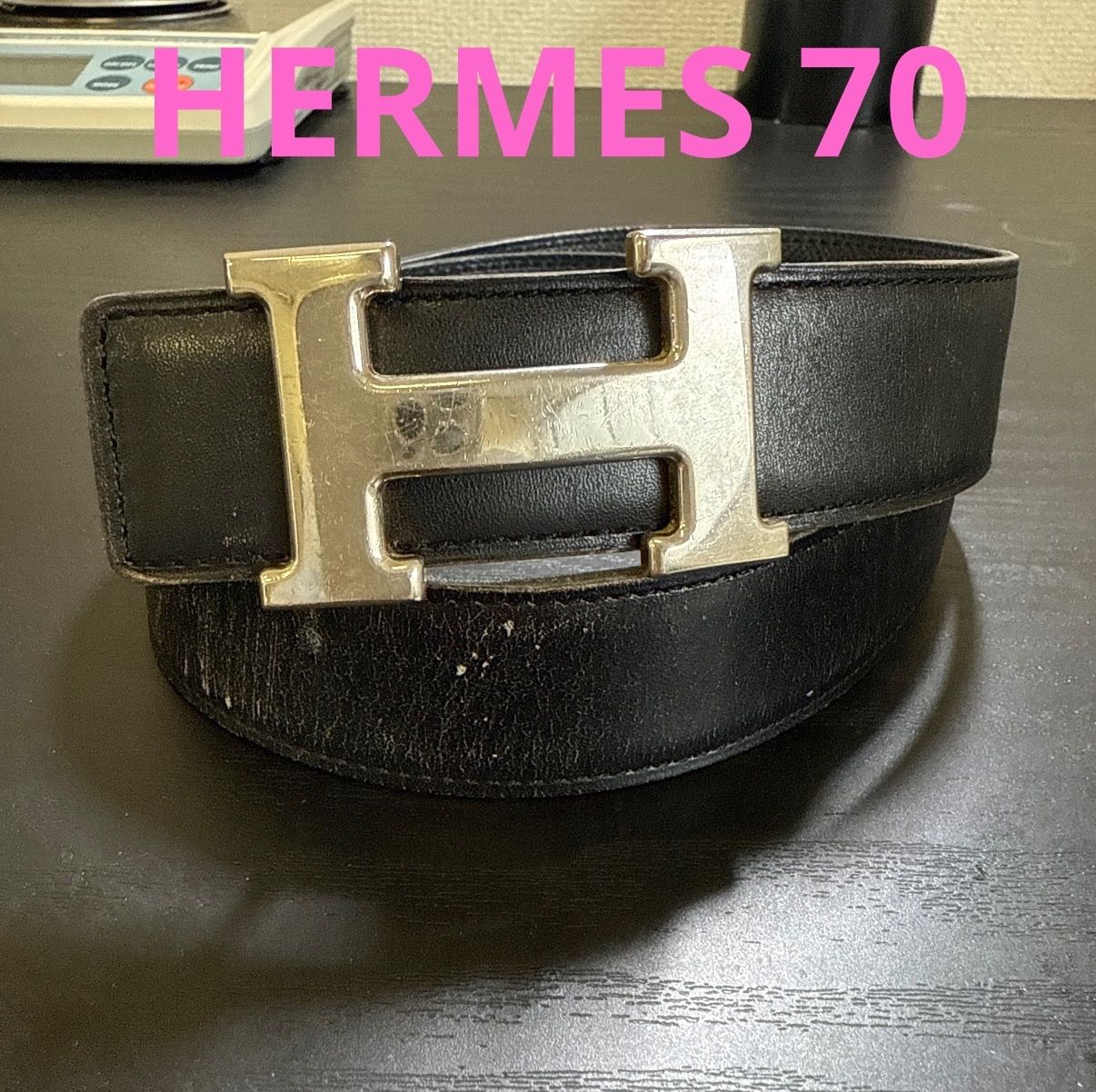 HERMES エルメス コンスタンスリバーシブルベルト70 シルバーカラーバックル ブラック|ネイビー