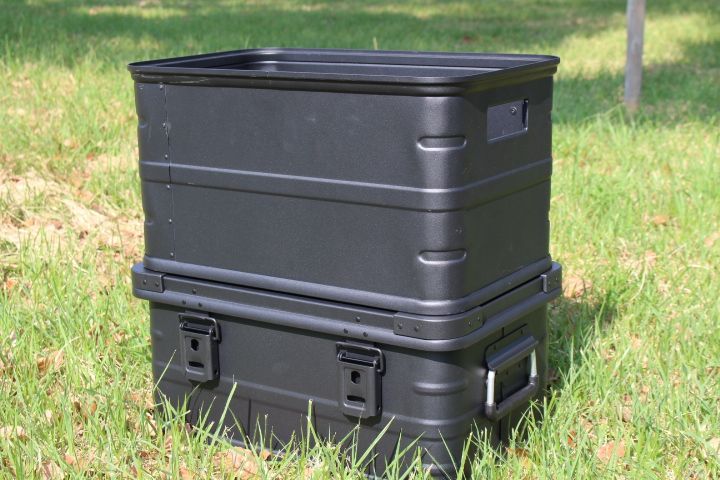 スタッキング アルミコンテナボックス ４９Ｌ ガレージ収納箱 コンテナボックス スタッキング アルミコンテナボックス 49L ガレージ収納箱 コンテナ