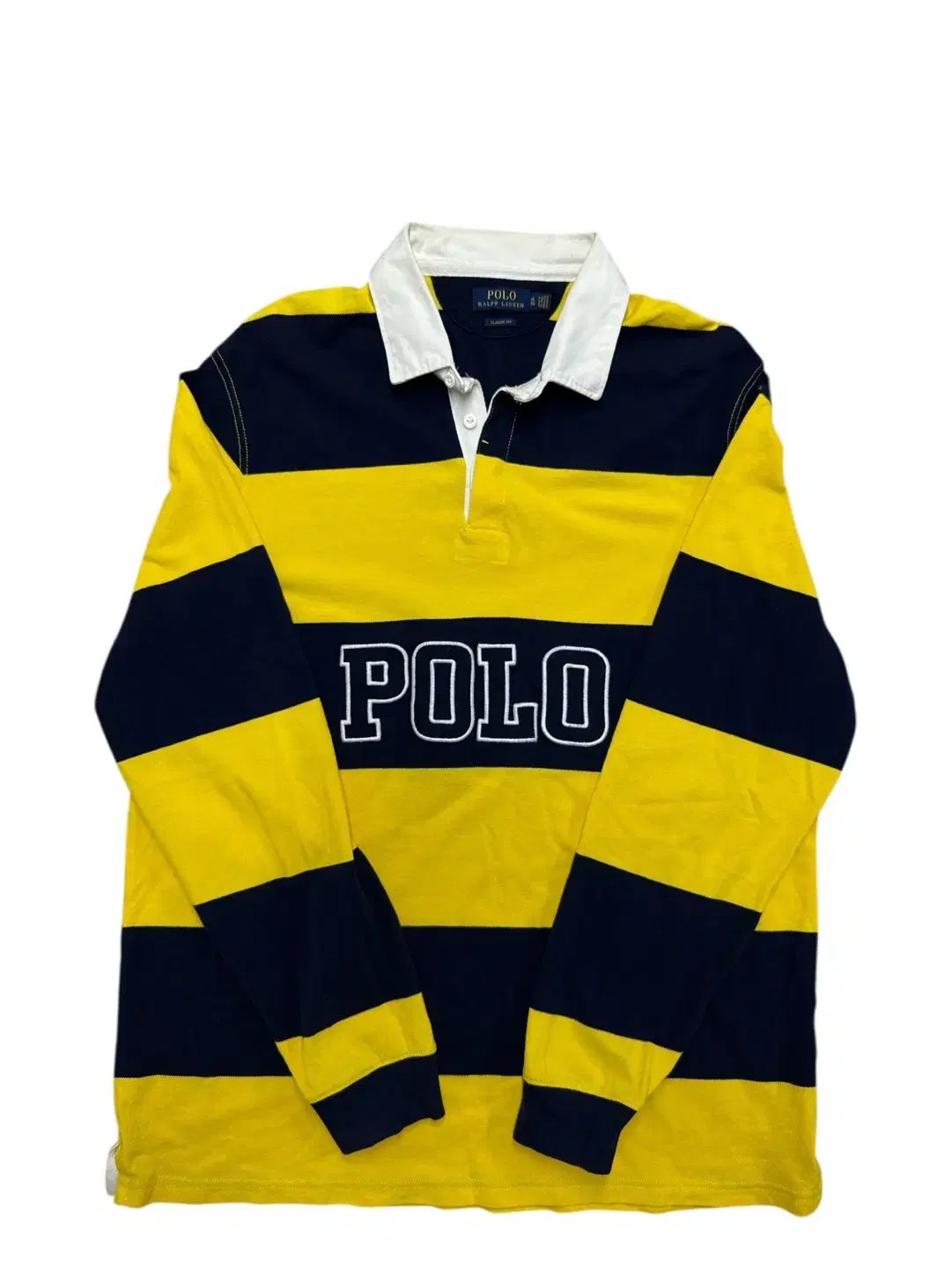 POLO RALPH LAUREN ポロラルフローレン ハニービーポロロゴ スペルアウト ストライプ PK ラグビーシャツ XL