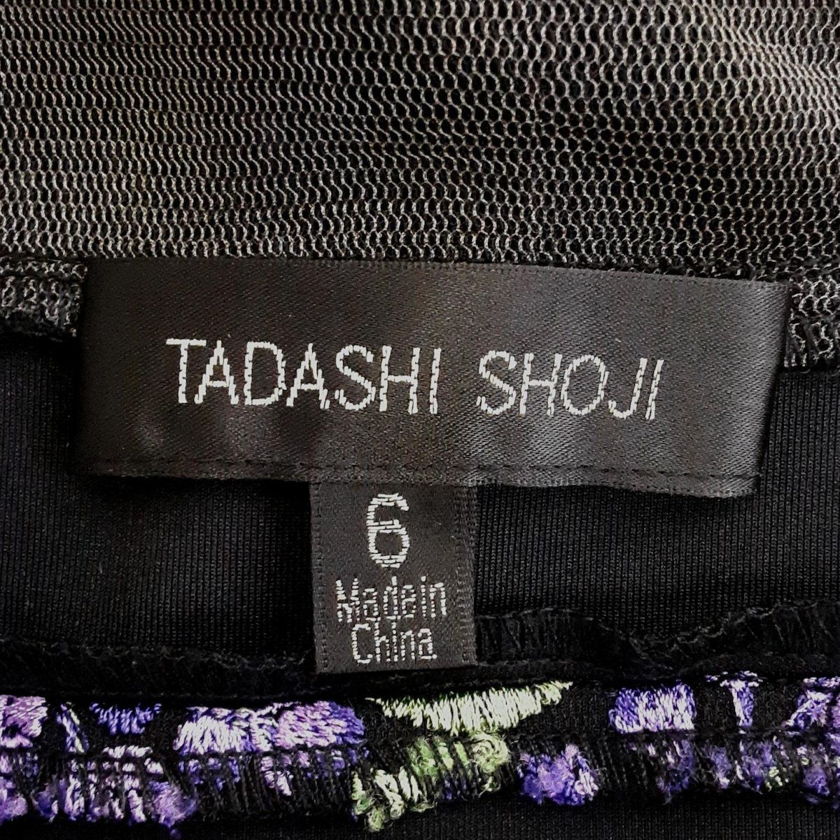 ♥ TADASHI SHOJI ♥ブラック刺繍サイズ4 ネイビー コードレース 七分袖ドレス｜TADASHI SHOJI（タダシ