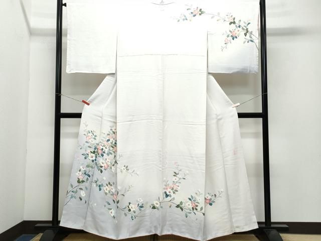 平和屋着物●訪問着　友禅　作家物　枝花文　正絹　逸品　CAAX0950vf 平和屋着物○訪問着 友禅 作家物 枝花文 正絹 逸品 CAAX0950vf 平和