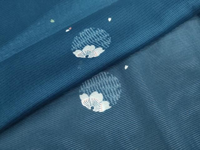 平和屋着物▽小紋 単衣 舞桜文 洗える着物 AAAU8646fy