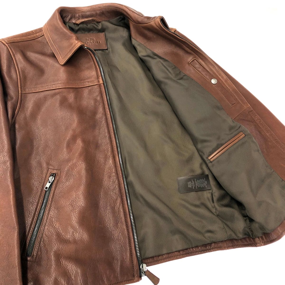 Coach コーチ レザージャケット ブラウン COACH コーチ シングル レザージャケット M ブラウン 牛革