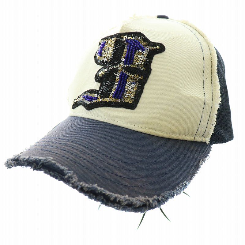 ヨシノリコタケ YOSHINORI KOTAKE キャップ 帽子 6パネル メッシュ 切替 ロゴ スパンコール 装飾 紺 ネイビー 白 ホワイト /BB 人気・おすすめ｜安定人気・収納便利におすすめ 期間限定割引 配送追跡可 国内発送・短納期対応