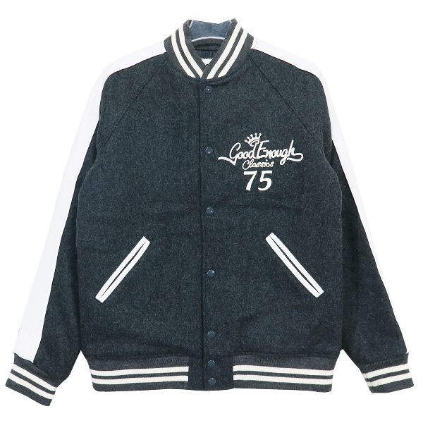 GOODENOUGH グッドイナフ 2nd TYPE VARSITY JK GE-141012 セカンド タイプ ヴァーシティ ジャケット グレー スタジャン スタジアム ジャンパー アウター サイズL janz