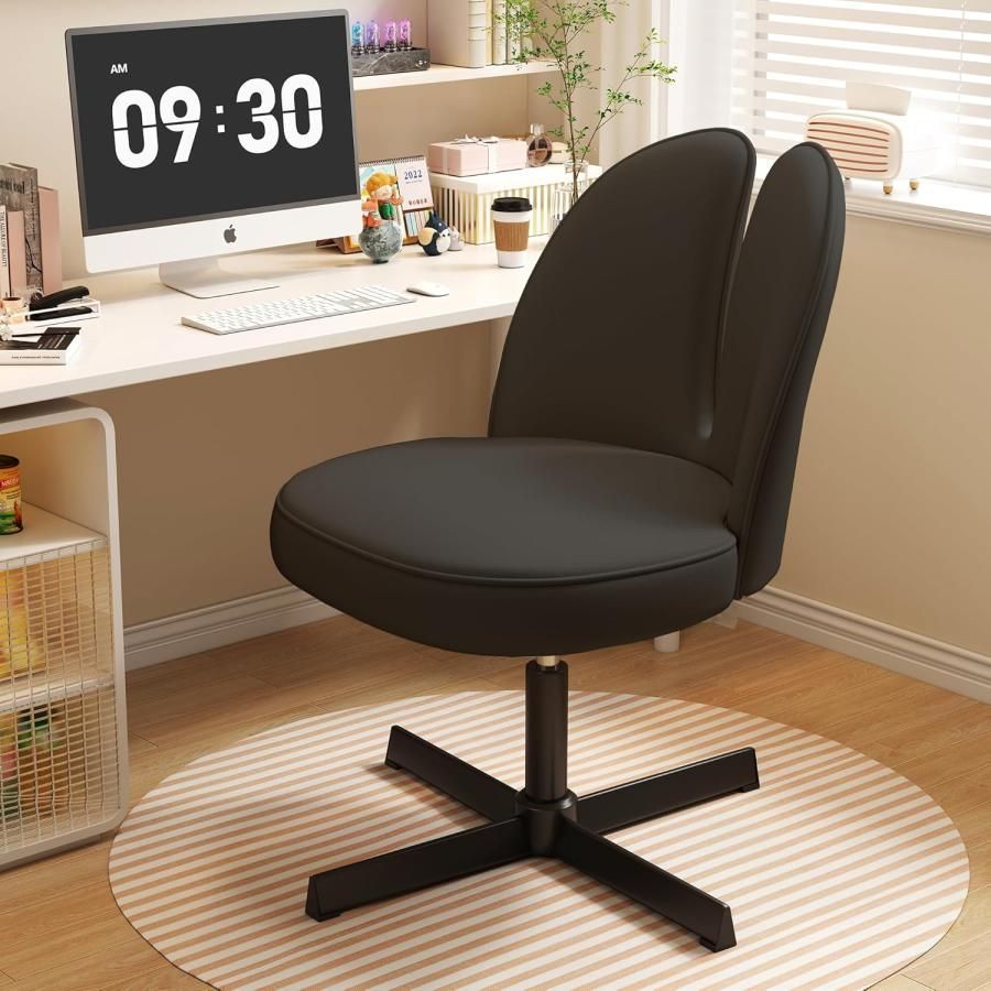デスクチェア ハイバック 座面広い クロスレッグ オフィスチェア ブラック 360度回転 椅子 テレワーク 疲れない 昇降機能付き 組立簡単 事