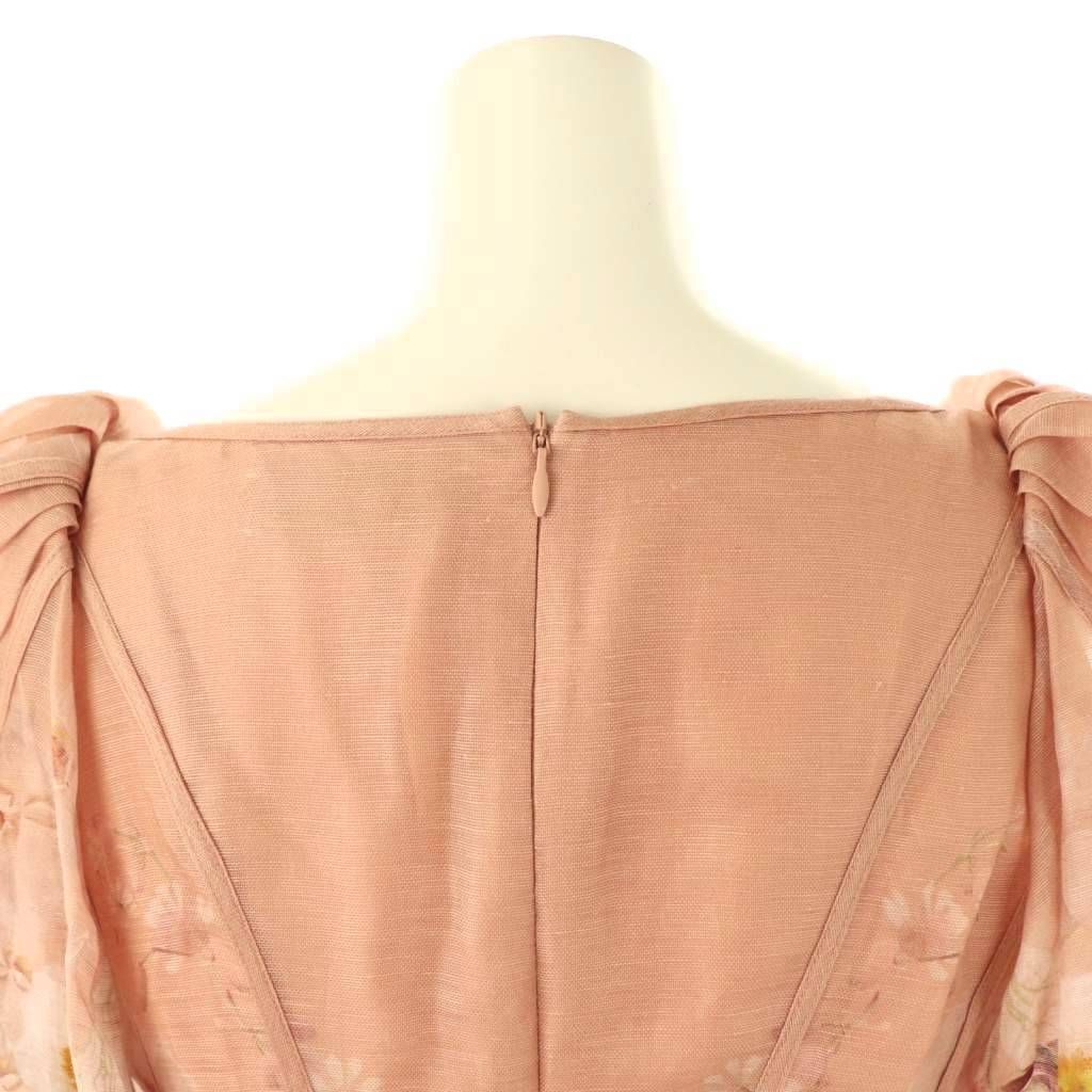 ジマーマン ZIMMERMANN シルクリネンフローラルワンピース 膝丈