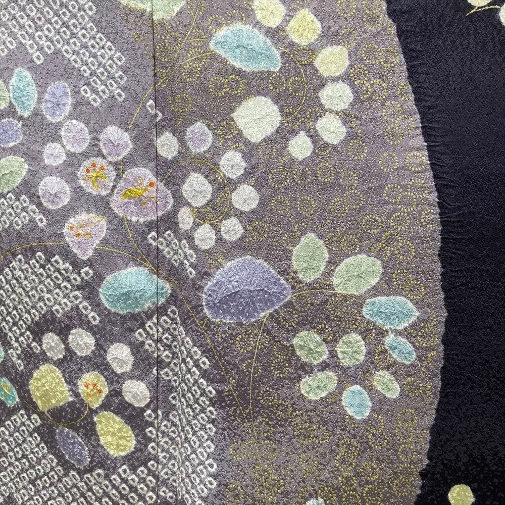 グロワール 銀通し 訪問着 仮絵羽 銀河 宇宙 未仕立て品 八掛付 正絹