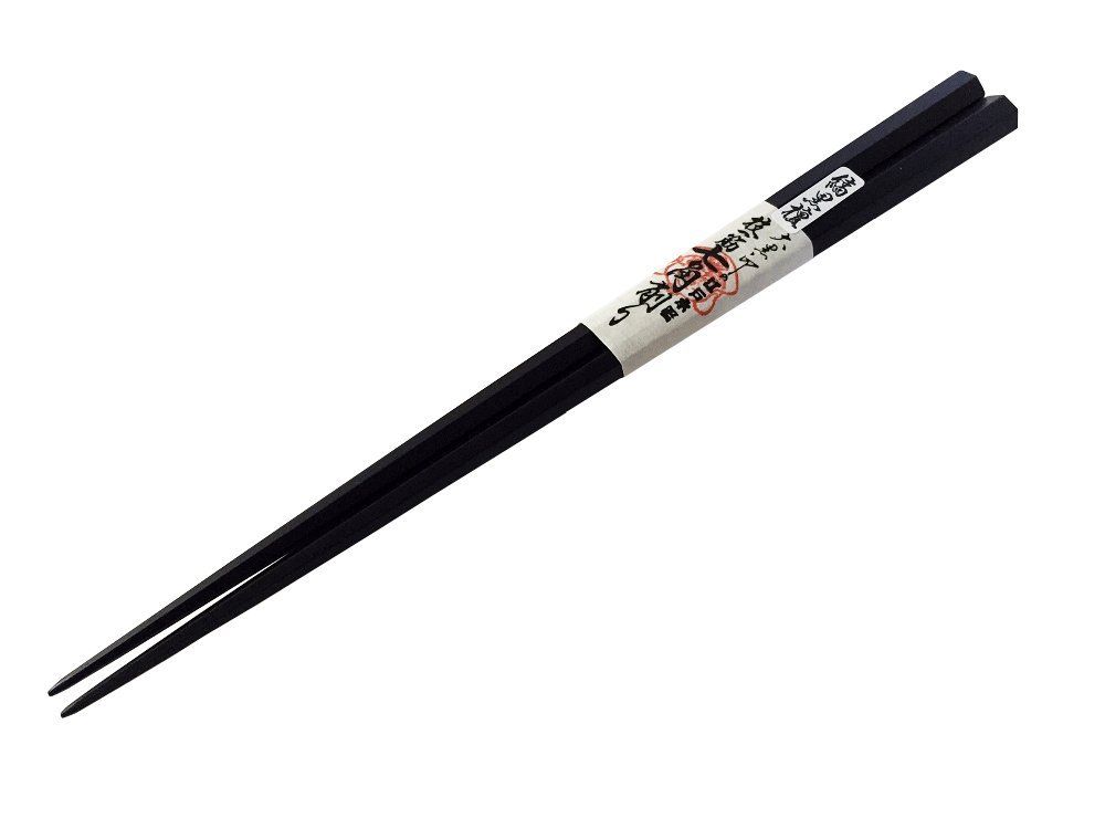【江戸木箸・特選品】【縞黒檀】七角削り箸　（24cm)