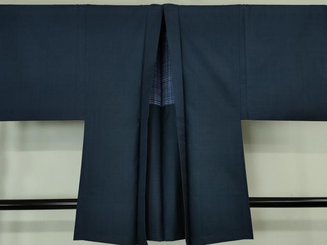 男性和服、着物 平和屋着物○極上 男性 色無地 アンサンブル 長羽織