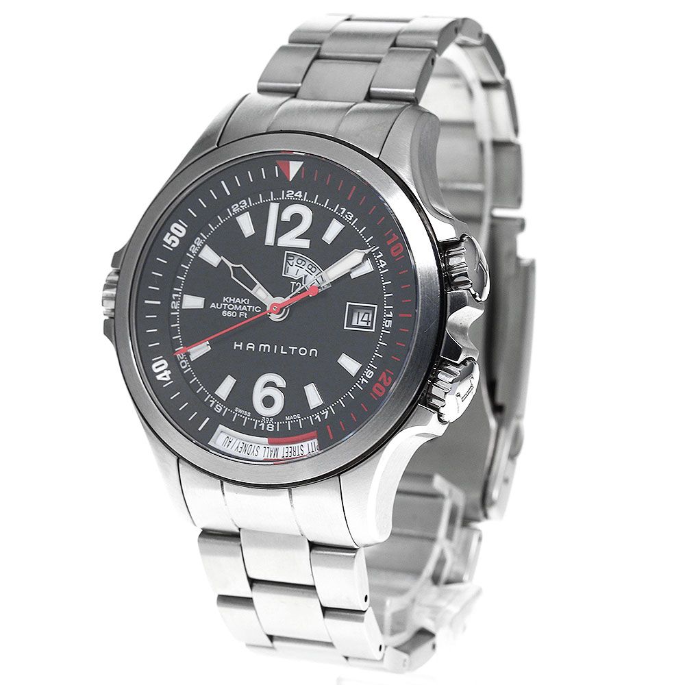 ハミルトン HAMILTON H775550 カーキ ネイビー GMT 自動巻き メンズ 