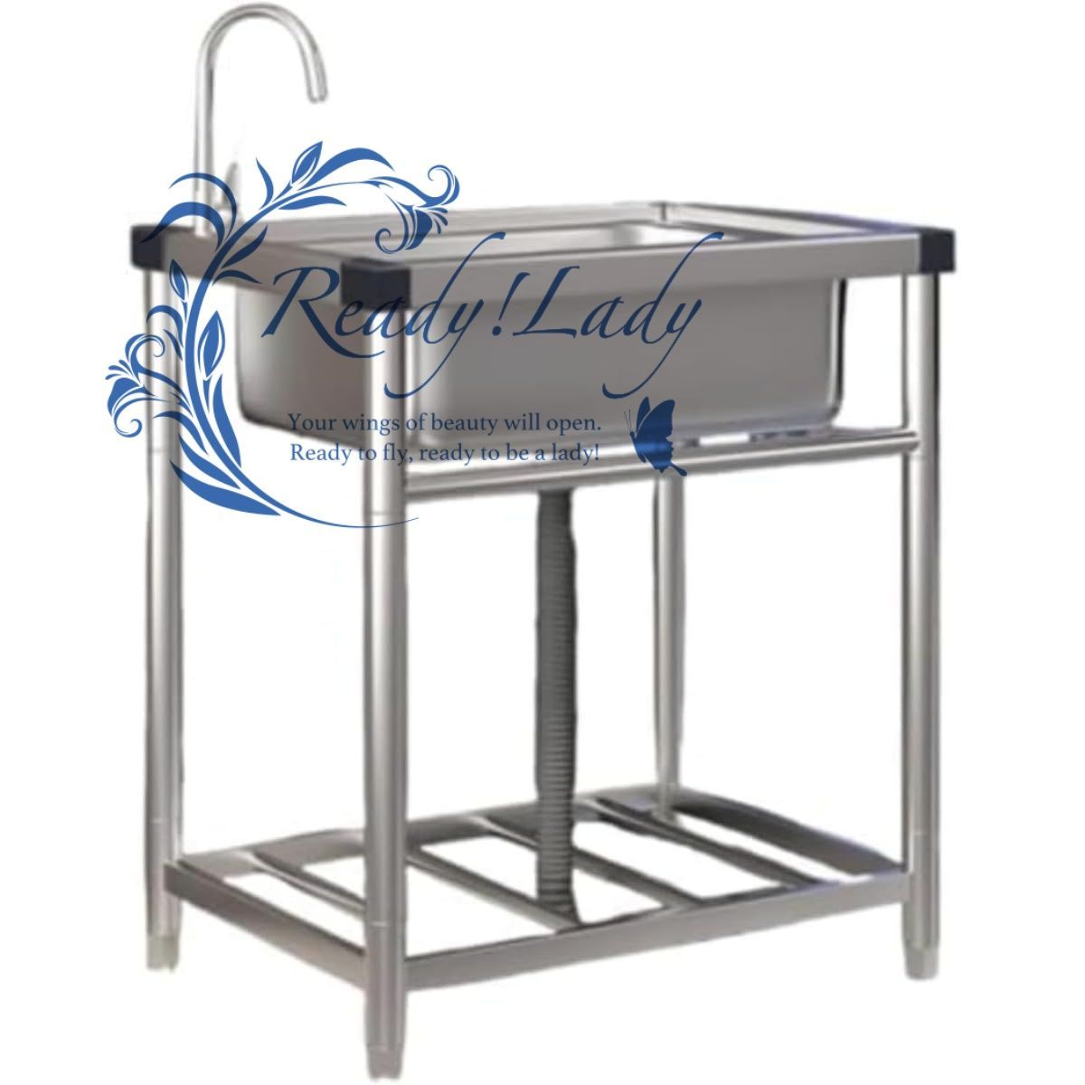 シンプルな洗面台 シンプルなシンク 304ステンレス キャンプ用貯水槽 ポータブルシンク 取り付け簡単 軽量 キッチンシンク 屋外 バーベキュー 庭 レストラン キャンプ向き ベースモデル 44 39 75cm ホット＆コールドミキサーモデル