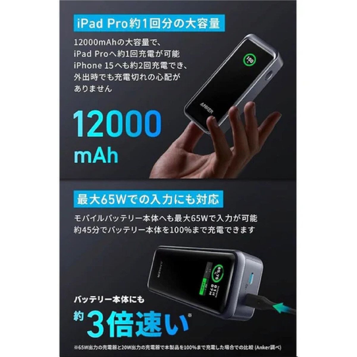 12000mAh 最大出力130W