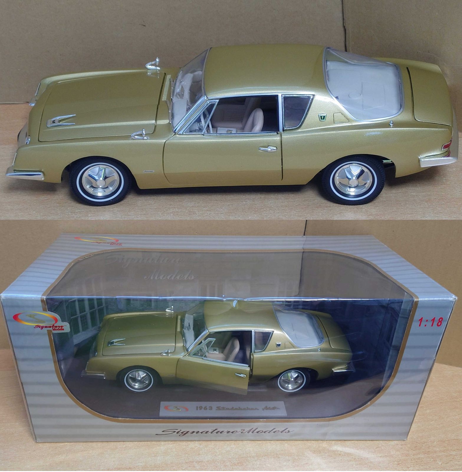 1/18 スチュードベーカー・アヴァンティ 1963 Avanti ゴールド-