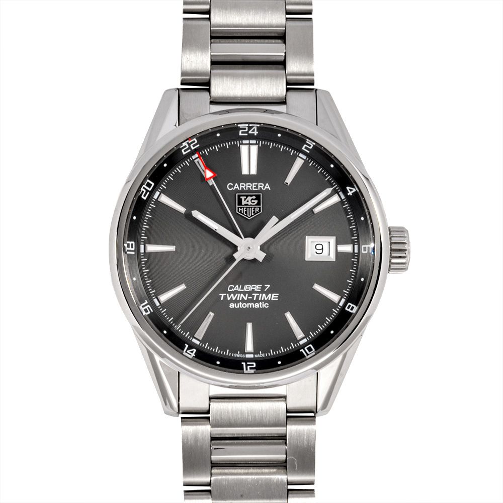 タグホイヤー TAG Heuer WAR2012-1 カレラ キャリバー7 ツインタイム 腕時計 グレー文字盤 メンズ